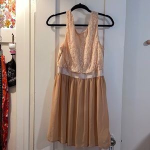 Plunge back rose dress